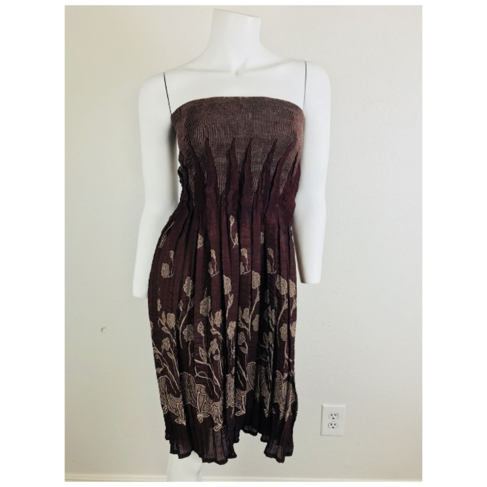 NOSTALGICA Small/Med Tube Dress Purple Cinch Midi